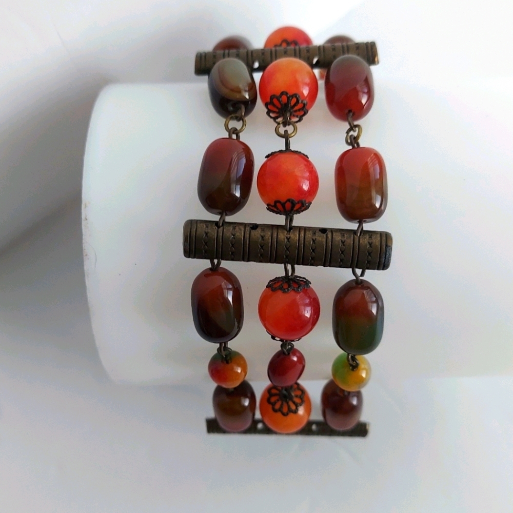 Hand Made Carnelian Stones Bracelet